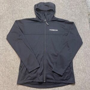 Karbon Mens‎ Black Full Zip Hoodie Jacket Size XL Polyester Athleisure